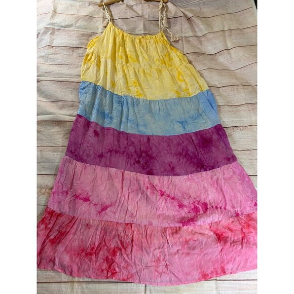NWT White Birch Women's Tie Dyed Multi Color Tassled Maxi Sun Dress - 3XL - Picture 11 of 15
